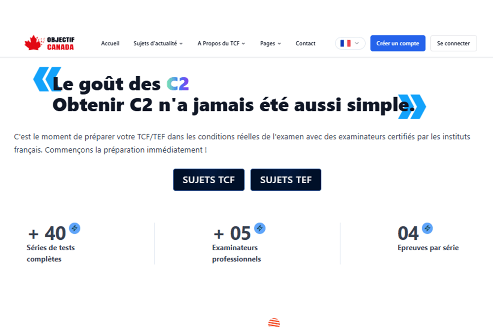 Objectif Canada - Plateforme E-learning TCF